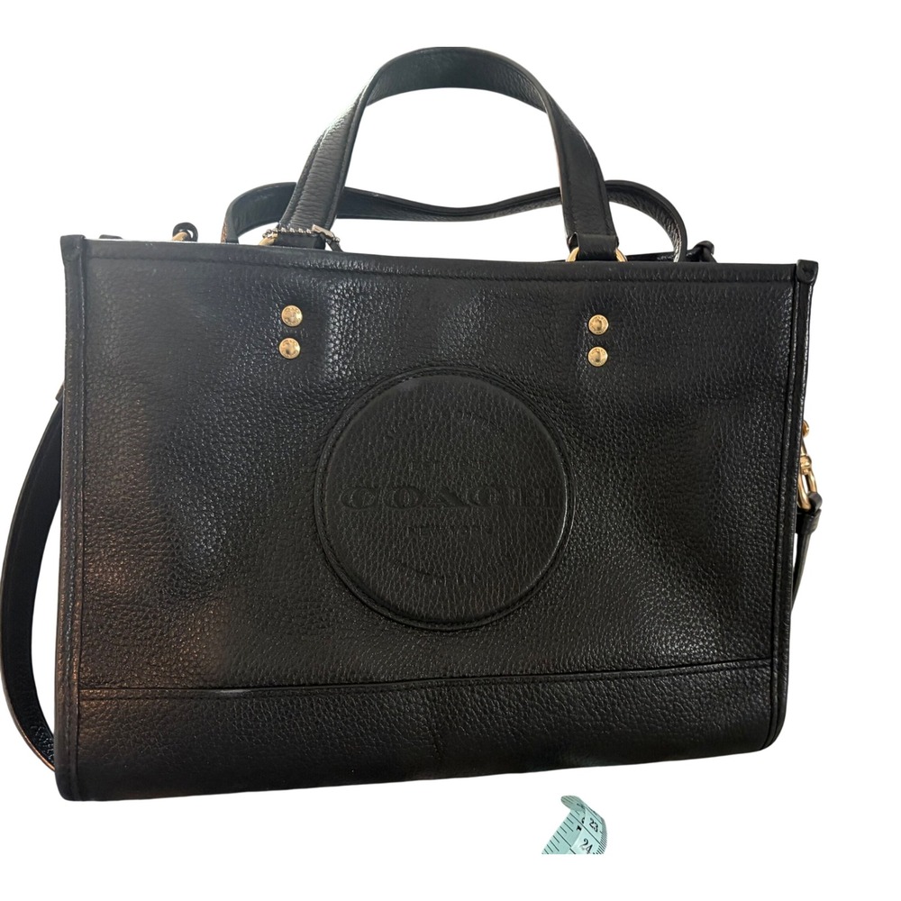 COACH C2004 Black Leather Dempsey Carry All With Patch Tote Bag Hand Bag